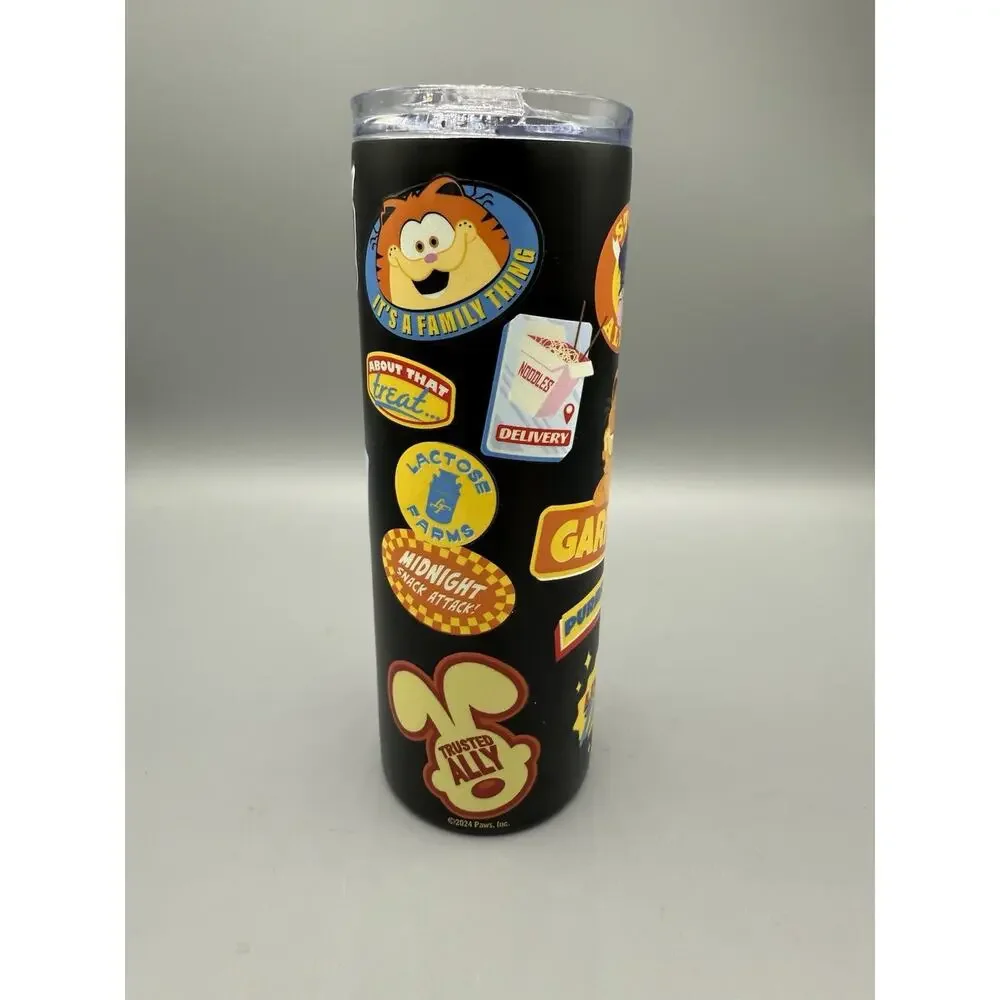 Garfield Movie Promo Tumbler Cup w/ Lid Regal Theaters Exclusive Black 20oz